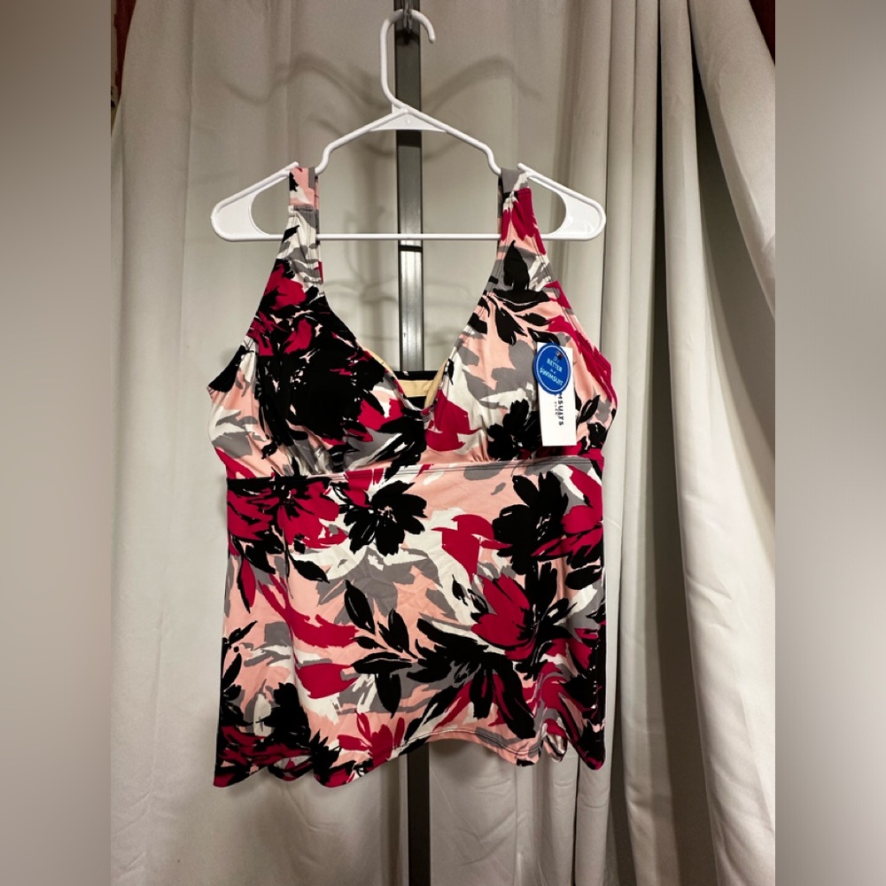 Swimsuits For All Floral One Piece - Red, Black, Pink